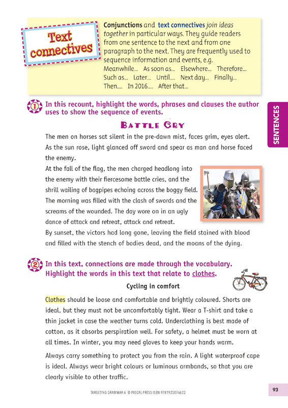 Sample inside page 93 of Targeting Grammar Activity Book 6, shown in the publisher's preview gallery