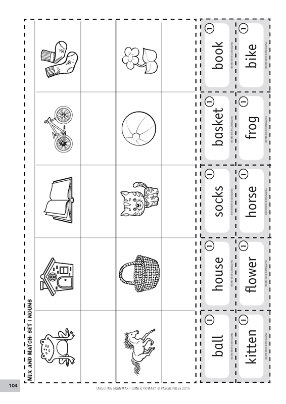 Sample inside page 104 of Targeting Grammar Teacher's Guide Lower Primary, shown in the publisher's preview gallery