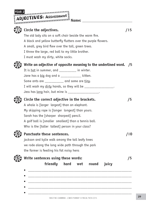 Sample inside page 29 of Targeting Grammar Teacher's Guide Lower Primary, shown in the publisher's preview gallery