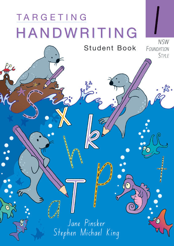 Front cover of the Targeting Handwriting NSW Year 1 Student Book by Pascal Press, a NSW Foundation Style handwriting workbook