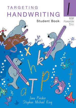 Front cover of the Targeting Handwriting NSW Year 1 Student Book by Pascal Press, a NSW Foundation Style handwriting workbook