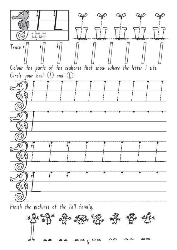 Sample interior page from the Targeting Handwriting NSW Year 1 Student Book showing NSW Foundation Style handwriting practice activities