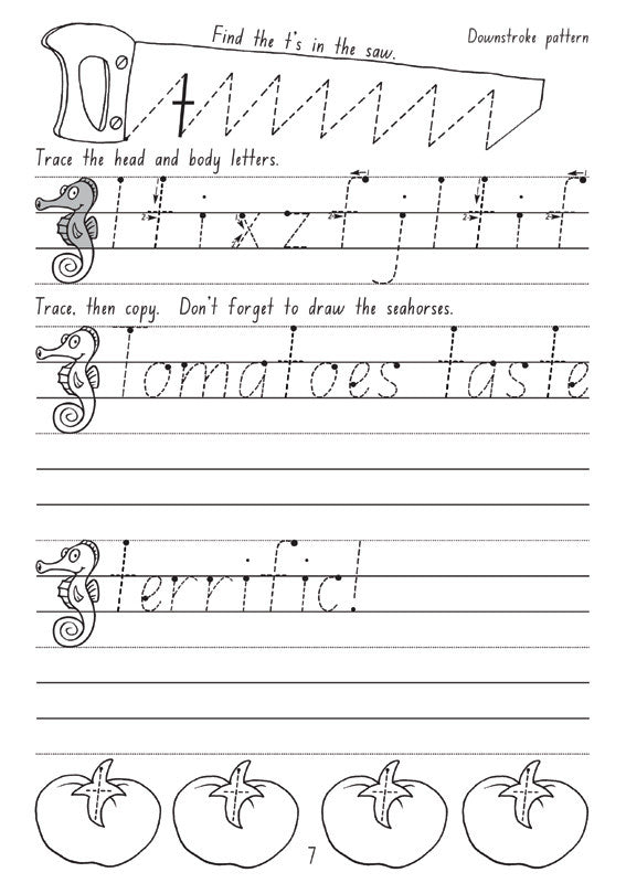 Sample interior page from the Targeting Handwriting NSW Year 1 Student Book showing NSW Foundation Style handwriting practice activities