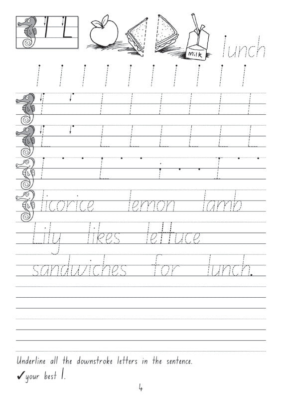 Sample interior page from the Targeting Handwriting NSW Year 2 Student Book showing NSW Foundation Style handwriting practice activities
