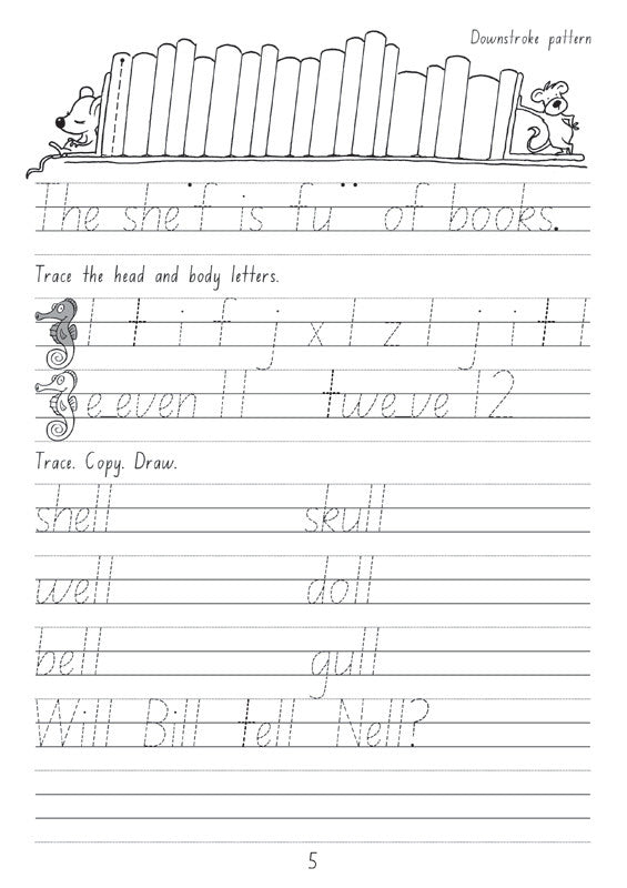 Sample interior page from the Targeting Handwriting NSW Year 2 Student Book showing NSW Foundation Style handwriting practice activities