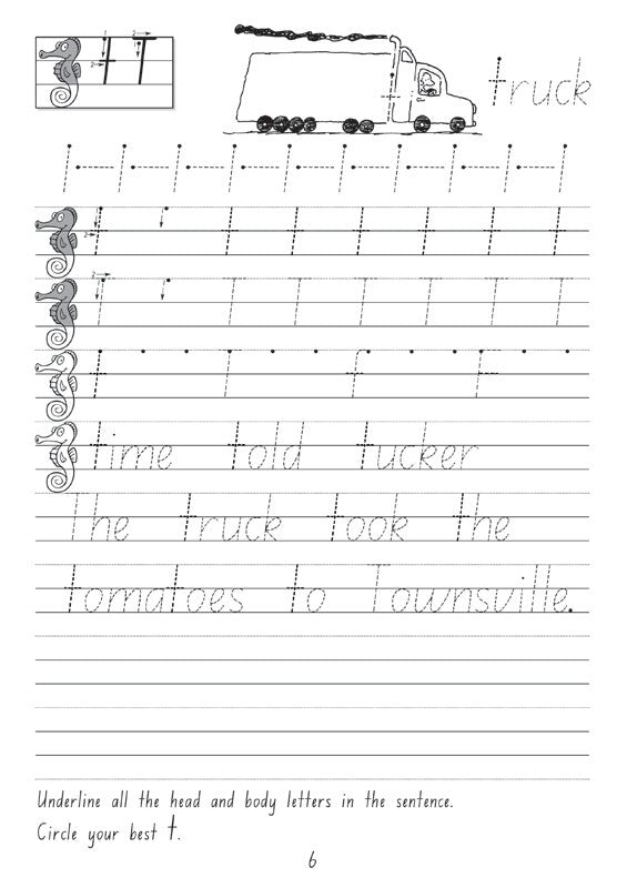 Sample interior page from the Targeting Handwriting NSW Year 2 Student Book showing NSW Foundation Style handwriting practice activities