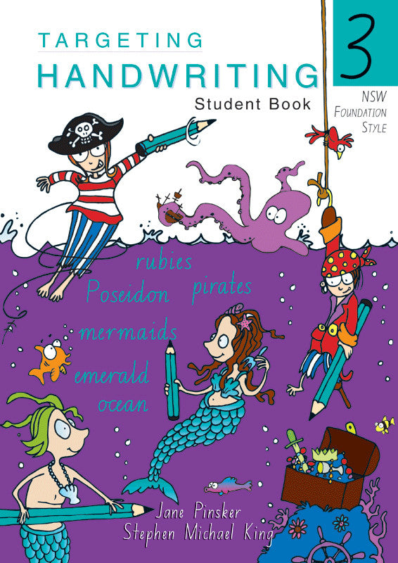 Front cover of the Targeting Handwriting NSW Year 3 Student Book by Pascal Press, a NSW Foundation Style cursive handwriting workbook