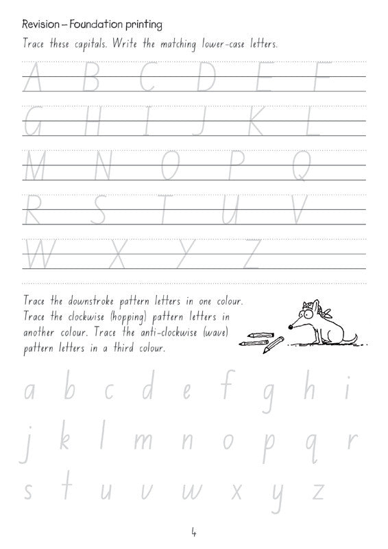 Sample interior page from the Targeting Handwriting NSW Year 3 Student Book showing NSW Foundation Style cursive handwriting practice activities