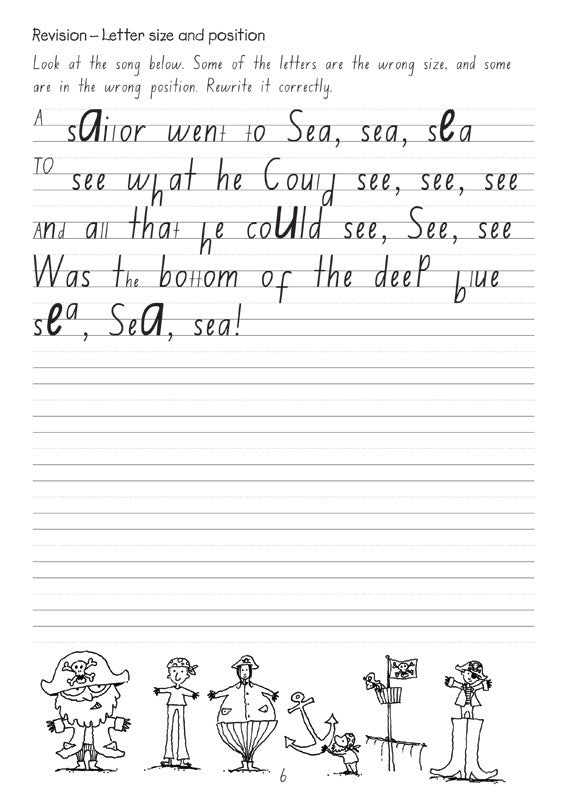 Sample interior page from the Targeting Handwriting NSW Year 3 Student Book showing NSW Foundation Style cursive handwriting practice activities