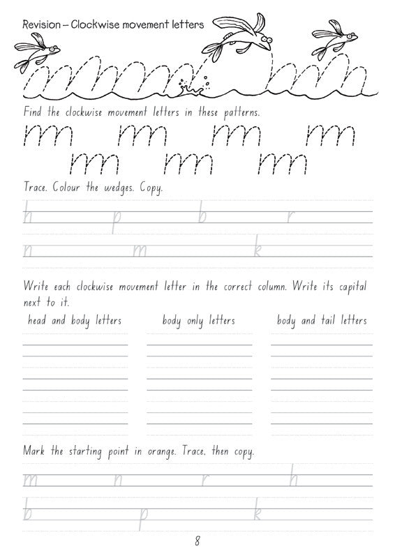 Sample interior page from the Targeting Handwriting NSW Year 3 Student Book showing NSW Foundation Style cursive handwriting practice activities