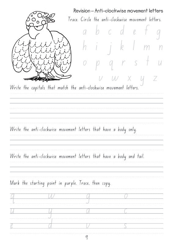 Sample interior page from the Targeting Handwriting NSW Year 3 Student Book showing NSW Foundation Style cursive handwriting practice activities