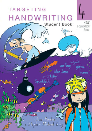 Front cover of the Targeting Handwriting NSW Year 4 Student Book by Pascal Press, a NSW Foundation Style cursive handwriting workbook