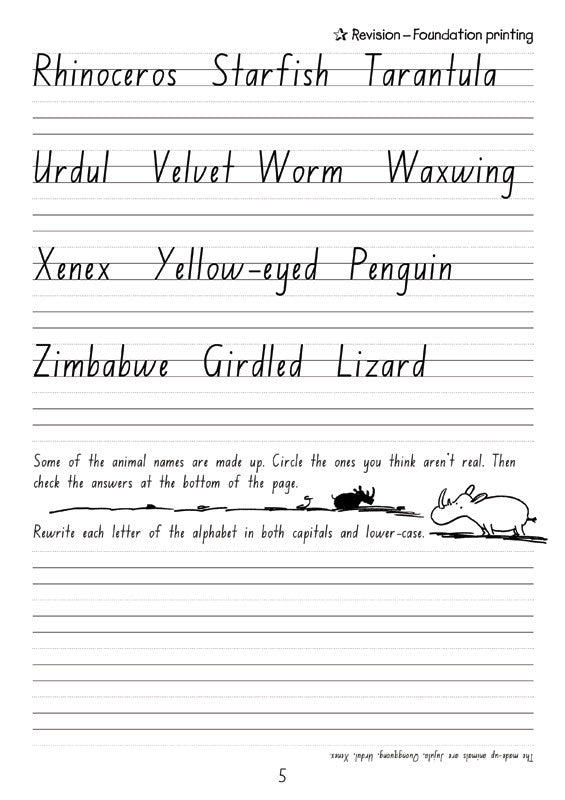 Sample interior page from the Targeting Handwriting NSW Year 4 Student Book showing NSW Foundation Style cursive handwriting practice activities
