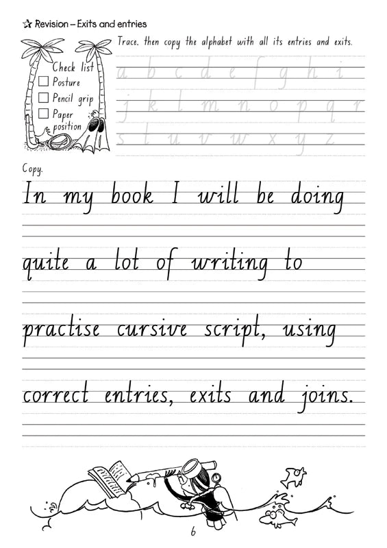 Sample interior page from the Targeting Handwriting NSW Year 4 Student Book showing NSW Foundation Style cursive handwriting practice activities