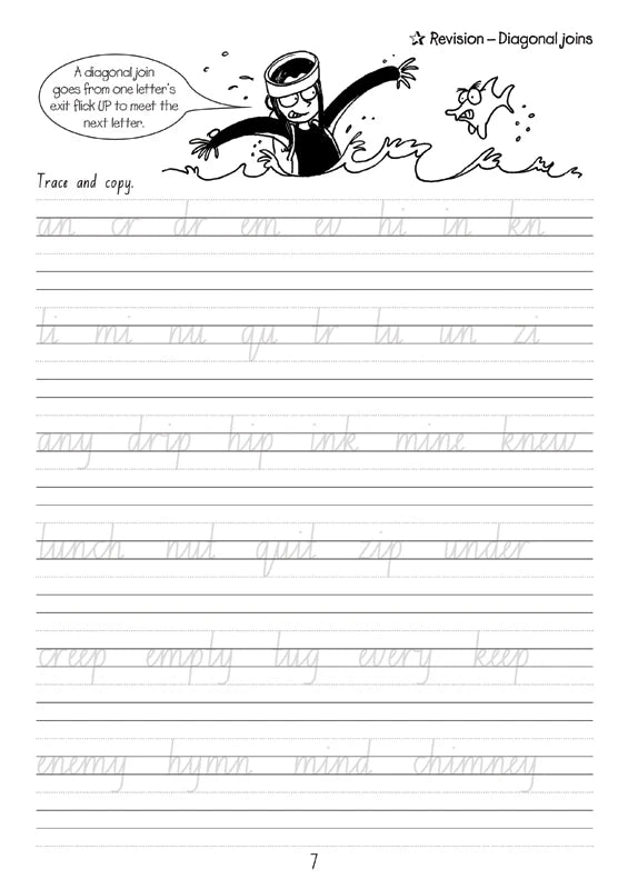 Sample interior page from the Targeting Handwriting NSW Year 4 Student Book showing NSW Foundation Style cursive handwriting practice activities