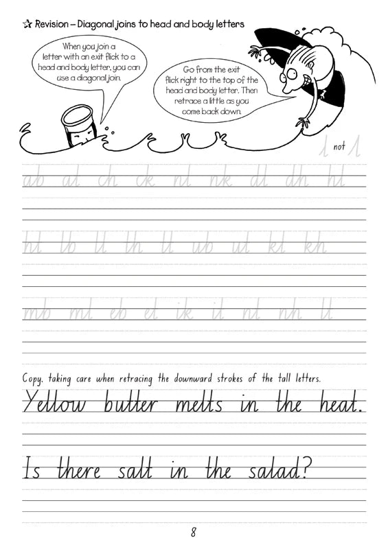 Sample interior page from the Targeting Handwriting NSW Year 4 Student Book showing NSW Foundation Style cursive handwriting practice activities