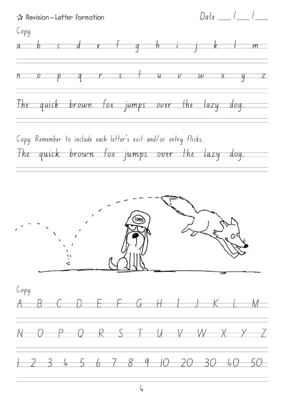 Sample interior page from the Targeting Handwriting NSW Year 5 Student Book showing NSW Foundation Style cursive handwriting practice activities