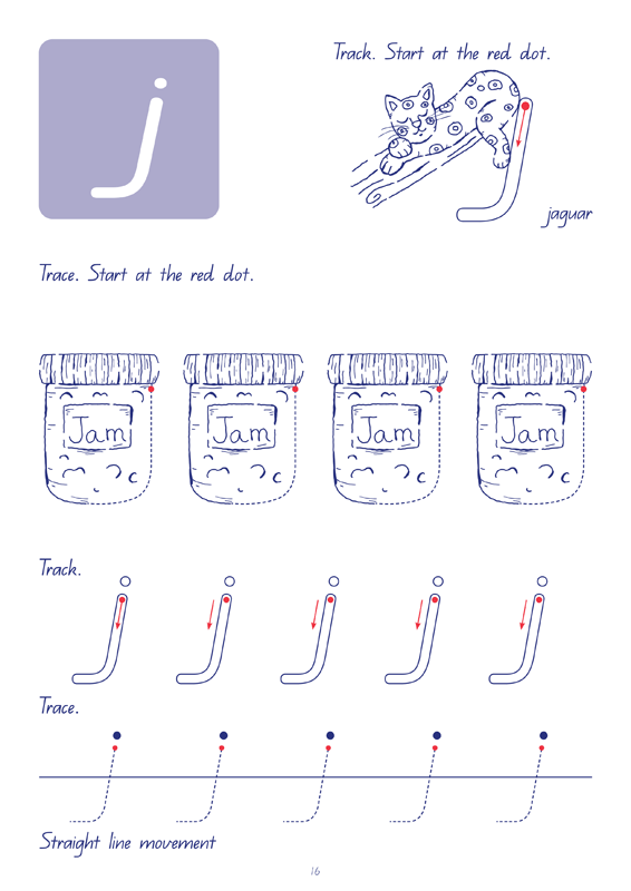 Sample interior page from the Targeting Handwriting QLD Prep Student Book showing Queensland Beginner's Alphabet letter formation and tracing practice