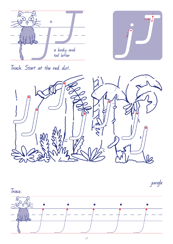Sample interior page from the Targeting Handwriting QLD Prep Student Book showing Queensland Beginner's Alphabet letter formation and tracing practice