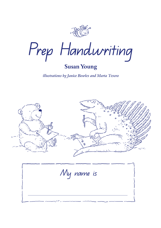 Sample interior page from the Targeting Handwriting QLD Prep Student Book showing Queensland Beginner's Alphabet letter formation and tracing practice