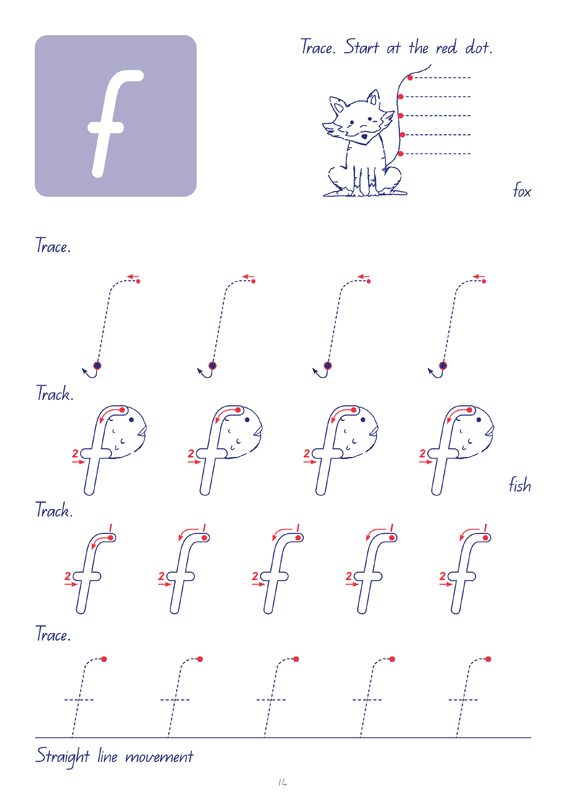 Sample interior page from the Targeting Handwriting QLD Prep Student Book showing Queensland Beginner's Alphabet letter formation and tracing practice
