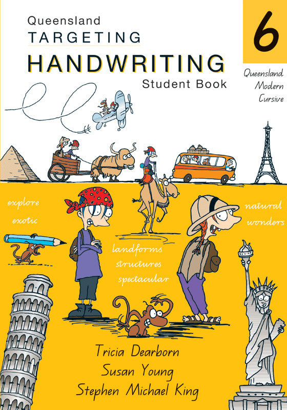 Front cover of the Targeting Handwriting QLD Year 6 Student Book by Pascal Press, a Queensland Modern Cursive workbook