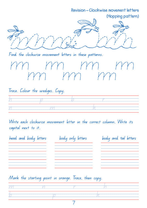 Sample interior page from the Targeting Handwriting QLD Year 3 Student Book showing Queensland Modern Cursive handwriting practice activities