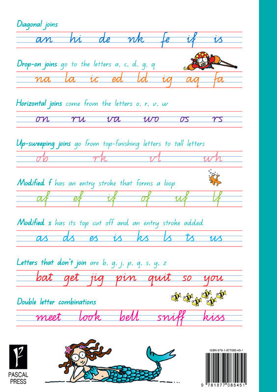 Sample interior page from the Targeting Handwriting QLD Year 3 Student Book showing Queensland Modern Cursive handwriting practice activities