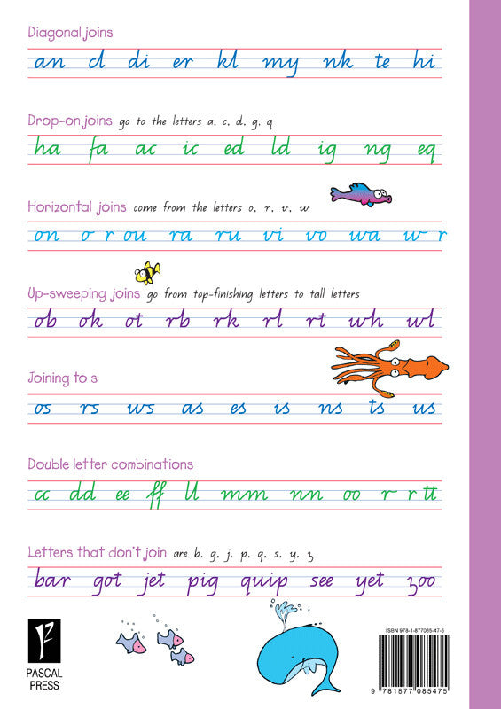 Sample interior page from the Targeting Handwriting QLD Year 4 Student Book showing Queensland Modern Cursive handwriting practice activities