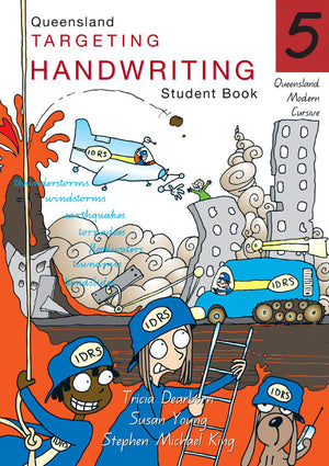 Front cover of the Targeting Handwriting QLD Year 5 Student Book by Pascal Press, a Queensland Modern Cursive handwriting workbook