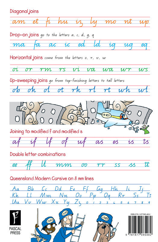 Sample interior page from the Targeting Handwriting QLD Year 5 Student Book showing Queensland Modern Cursive handwriting practice activities