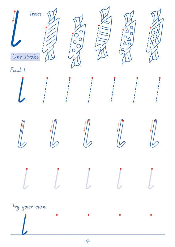 Sample interior page from the Targeting Handwriting VIC Prep Student Book showing Victorian Modern Cursive practice activities