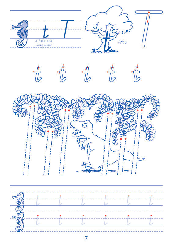 Sample interior page from the Targeting Handwriting VIC Prep Student Book showing Victorian Modern Cursive practice activities