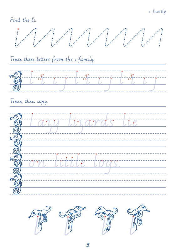 Sample interior page from the Targeting Handwriting VIC Year 1 Student Book showing Victorian Modern Cursive practice activities