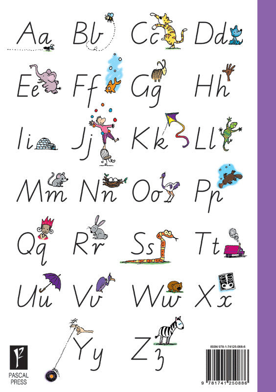 Sample interior page from the Targeting Handwriting VIC Year 1 Student Book showing Victorian Modern Cursive practice activities