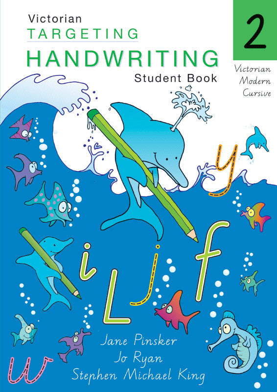 Front cover of the Targeting Handwriting VIC Year 2 Student Book by Pascal Press, a Victorian Modern Cursive workbook