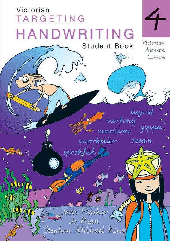 Front cover of the Targeting Handwriting VIC Year 4 Student Book by Pascal Press, a Victorian Modern Cursive workbook