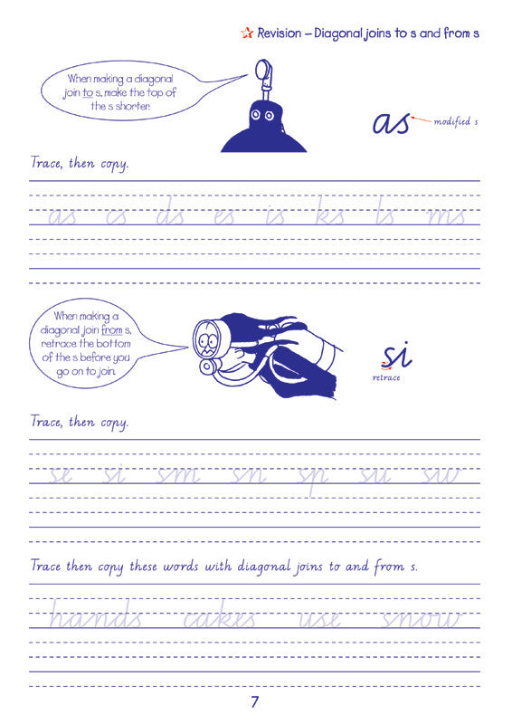 Sample interior page from the Targeting Handwriting VIC Year 4 Student Book showing Victorian Modern Cursive practice activities