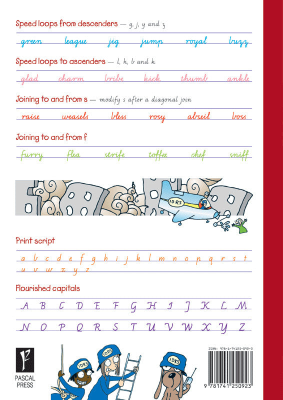 Sample interior page from the Targeting Handwriting VIC Year 5 Student Book showing Victorian Modern Cursive practice activities