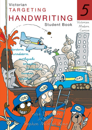 Front cover of the Targeting Handwriting VIC Year 5 Student Book by Pascal Press, a Victorian Modern Cursive workbook