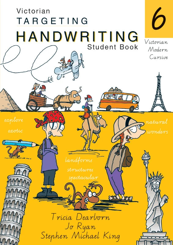 Front cover of the Targeting Handwriting VIC Year 6 Student Book by Pascal Press, a Victorian Modern Cursive workbook