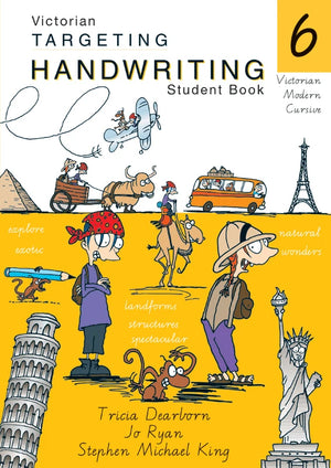 Front cover of the Targeting Handwriting VIC Year 6 Student Book by Pascal Press, a Victorian Modern Cursive workbook