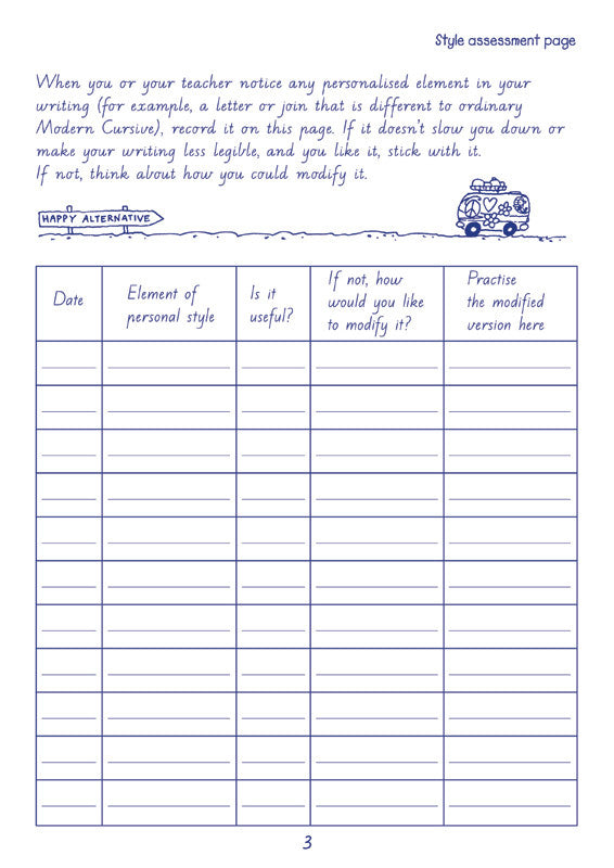Sample interior page from the Targeting Handwriting VIC Year 6 Student Book showing Victorian Modern Cursive practice activities