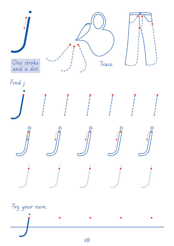 Sample interior page from the Targeting Handwriting WA Pre-Primary Student Book showing WA Modern Cursive practice activities