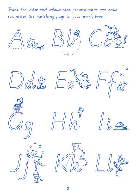 Sample interior page from the Targeting Handwriting WA Pre-Primary Student Book showing WA Modern Cursive practice activities