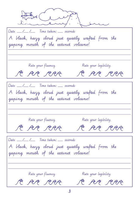 Sample inside page from the Targeting Handwriting WA Year 5 Student Book, taken from the publisher product gallery