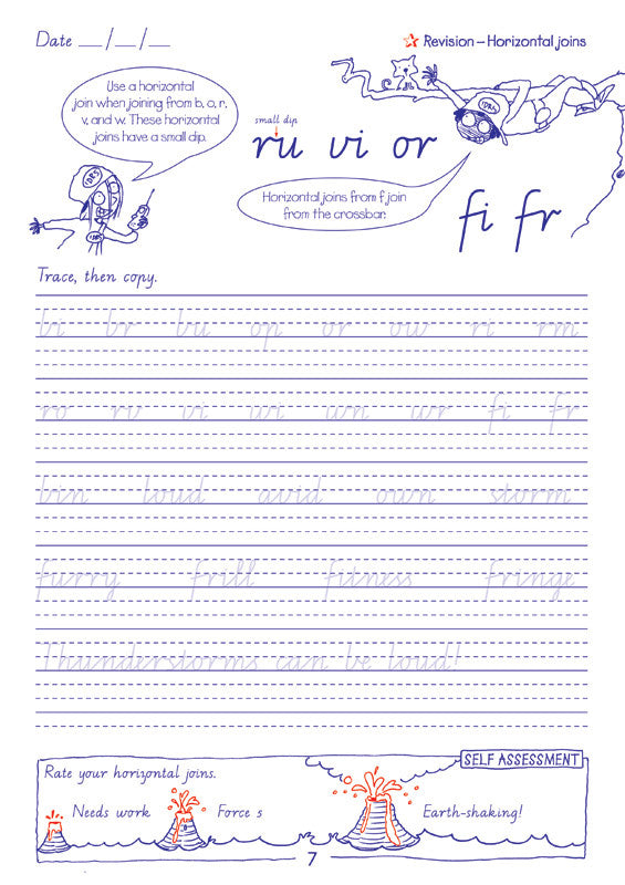 Sample inside page from the Targeting Handwriting WA Year 5 Student Book, taken from the publisher product gallery