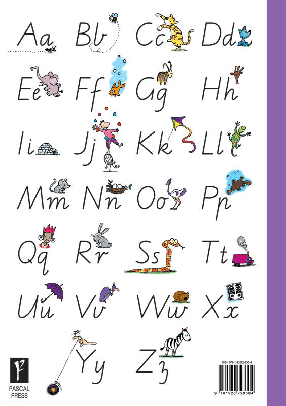 Sample interior page from the Targeting Handwriting WA Year 1 Student Book showing WA Modern Cursive practice activities