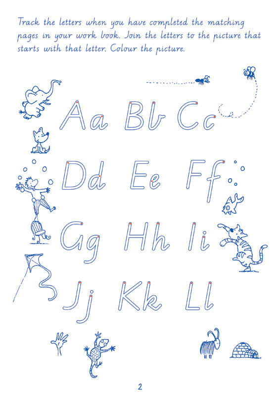 Sample interior page from the Targeting Handwriting WA Year 1 Student Book showing WA Modern Cursive practice activities