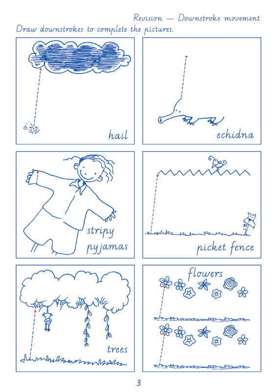 Sample interior page from the Targeting Handwriting WA Year 2 Student Book showing WA Modern Cursive practice activities